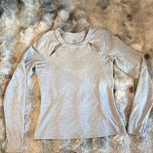 ALO Yoga Heather Gray Mantra Keyhole Top 🩶